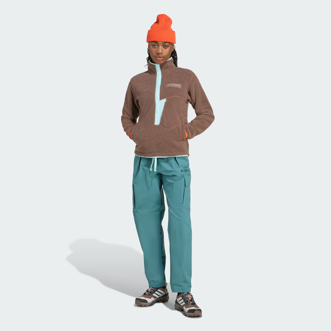 Adidas Terrex Womens XPL Pile Snap Fleece Earth Strata / Semi Flash Aqua