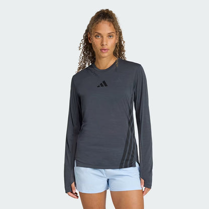 Adidas Terrex Womens Xperior L/S T-Shirt Carbon - The Sporting Lodge