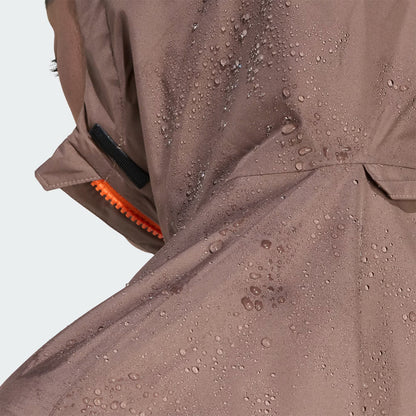 Adidas Terrex Womens Xploric 2.5L Climaproof Anorak Earth Strata / Semi Flash Aqua / Semi Impact Orange