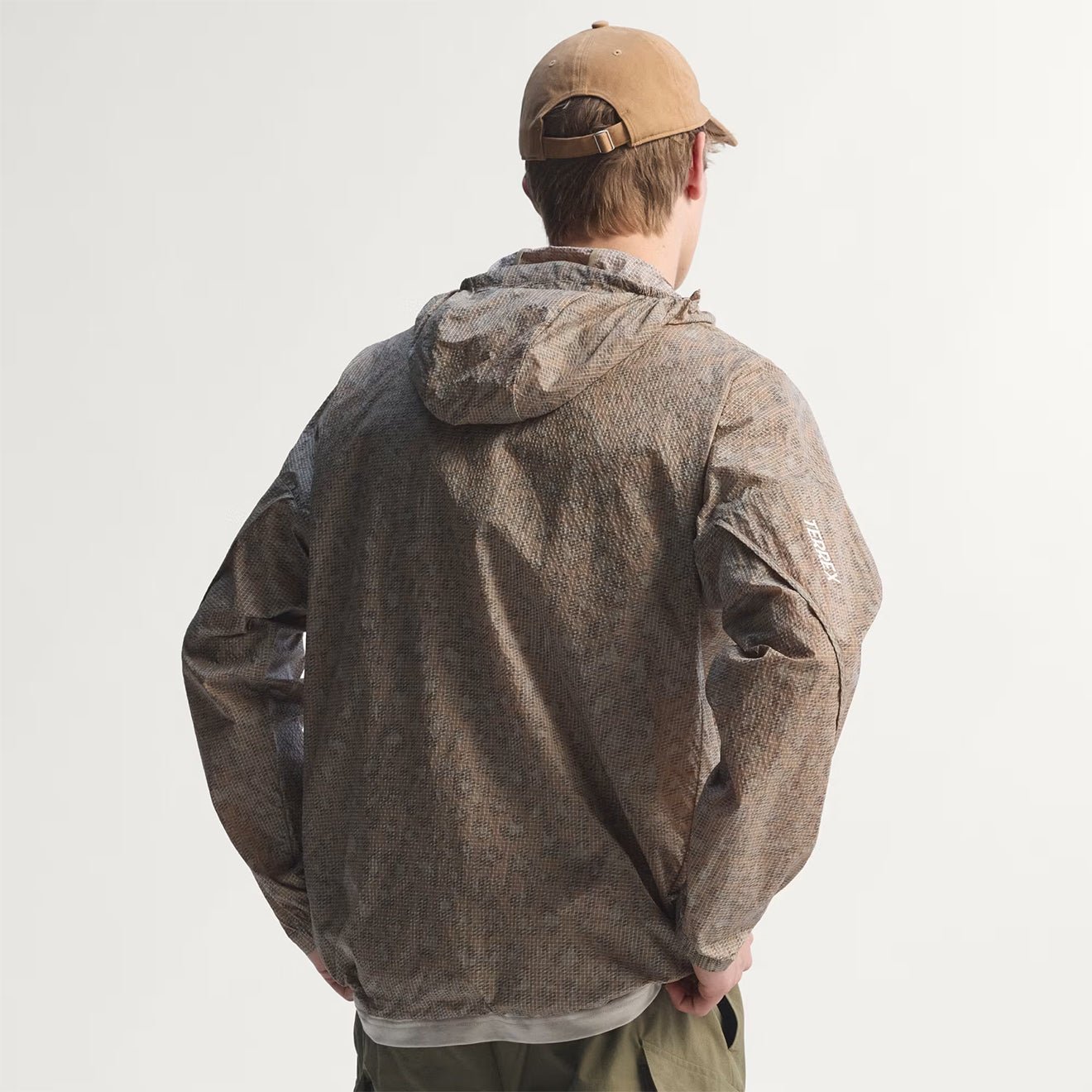 Adidas Terrex Xploric Clima365 Printed Wind Anorak Jacket Blanch Cargo / Cardboard / Brown Oxide - The Sporting Lodge