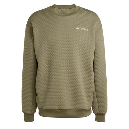 Adidas Terrex Xploric Crewneck Sweatshirt Olive Strata - The Sporting Lodge