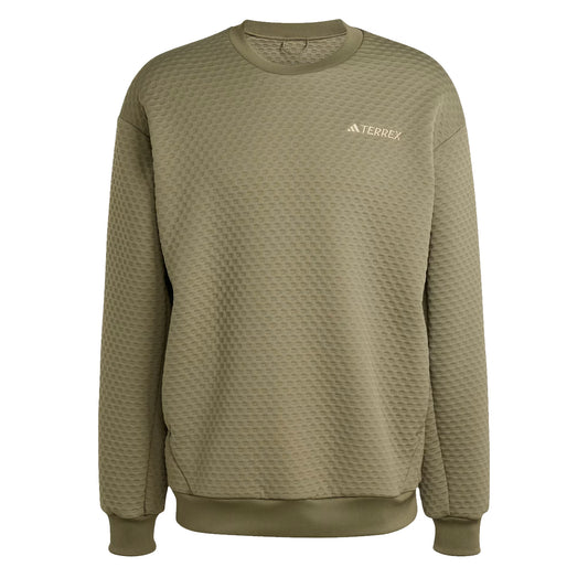 Adidas Terrex Xploric Crewneck Sweatshirt Olive Strata - The Sporting Lodge