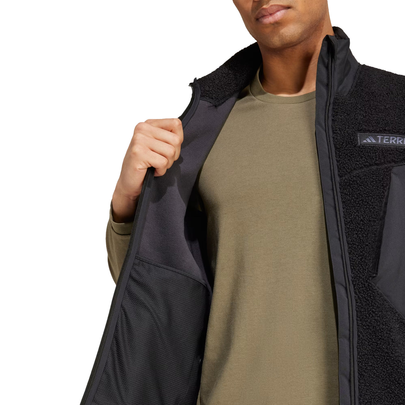 Adidas Terrex Xploric High Pile Fleece Vest Black - The Sporting Lodge