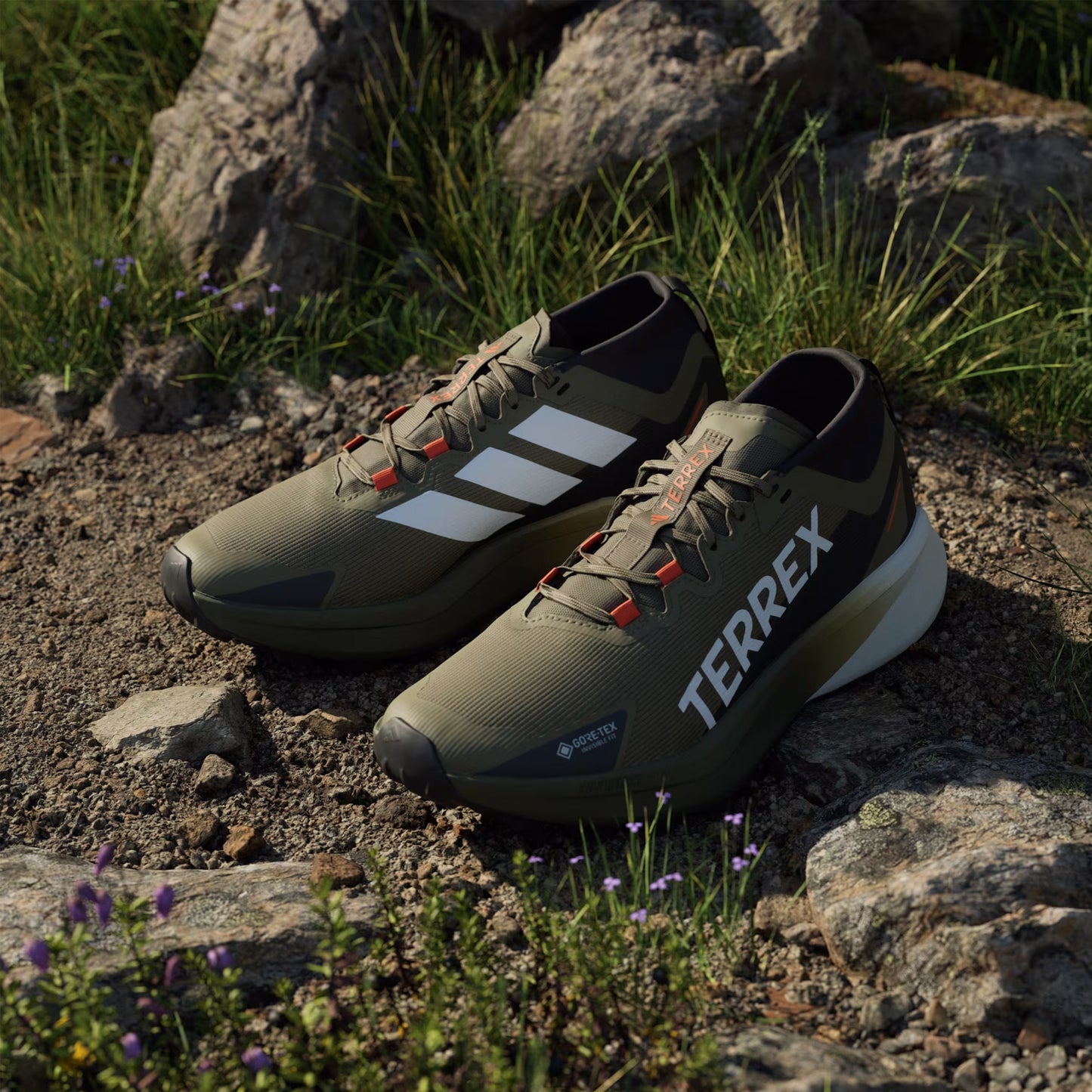 Adidas Terrex trail running shoes Agravic Black / Green - The Sporting Lodge