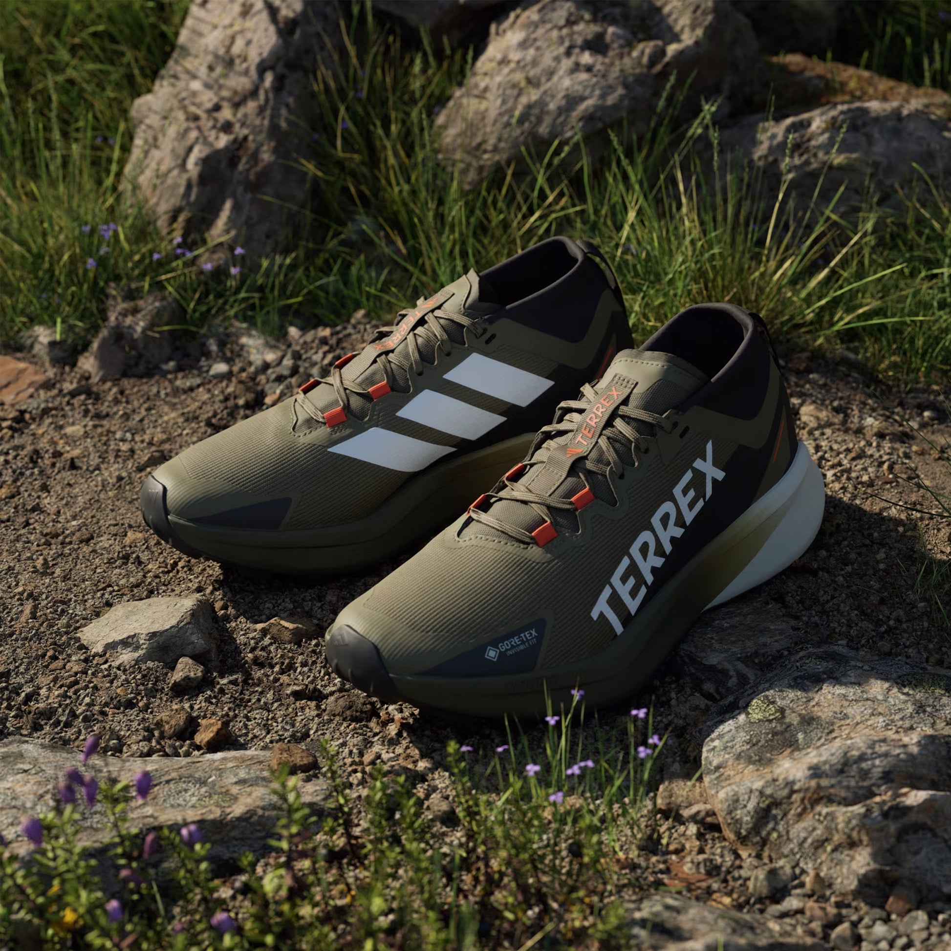 Adidas Terrex trail running shoes Agravic Black / Green - The Sporting Lodge