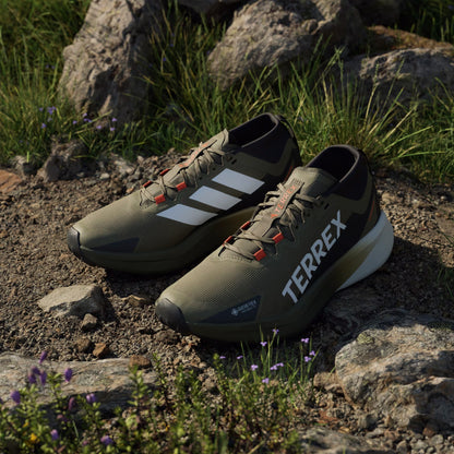 Adidas Terrex trail running shoes Agravic Black / Green - The Sporting Lodge