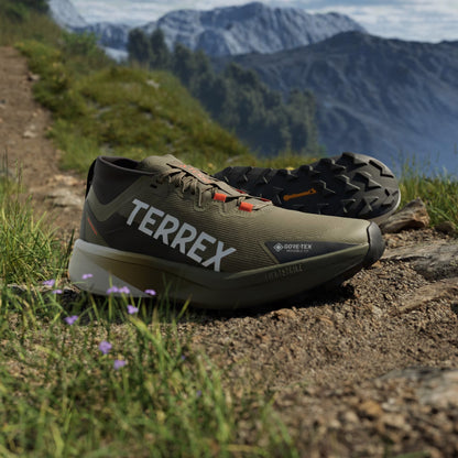 Adidas Terrex trail running shoes Agravic Black / Green - The Sporting Lodge