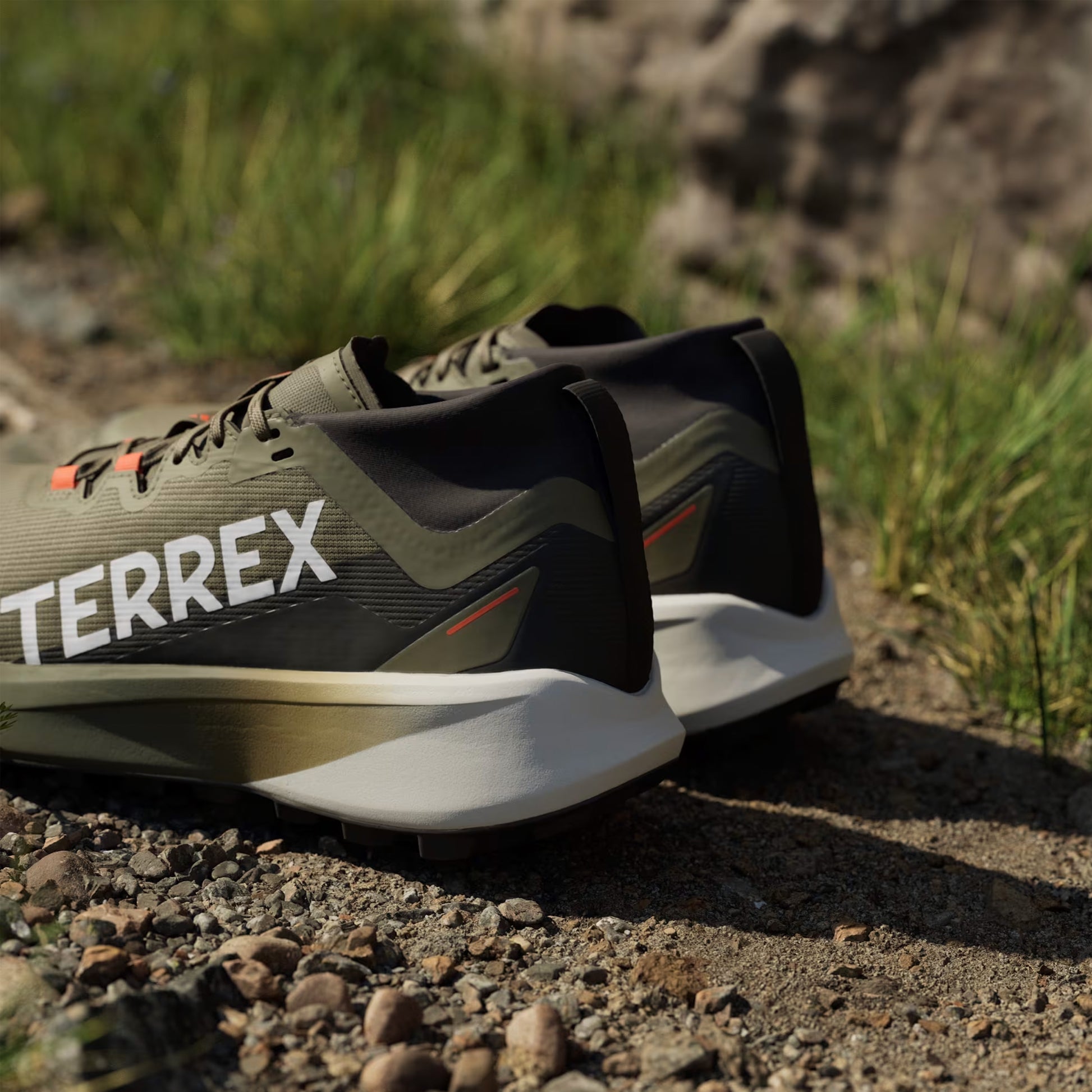 Adidas Terrex trail running shoes Agravic Black / Green - The Sporting Lodge