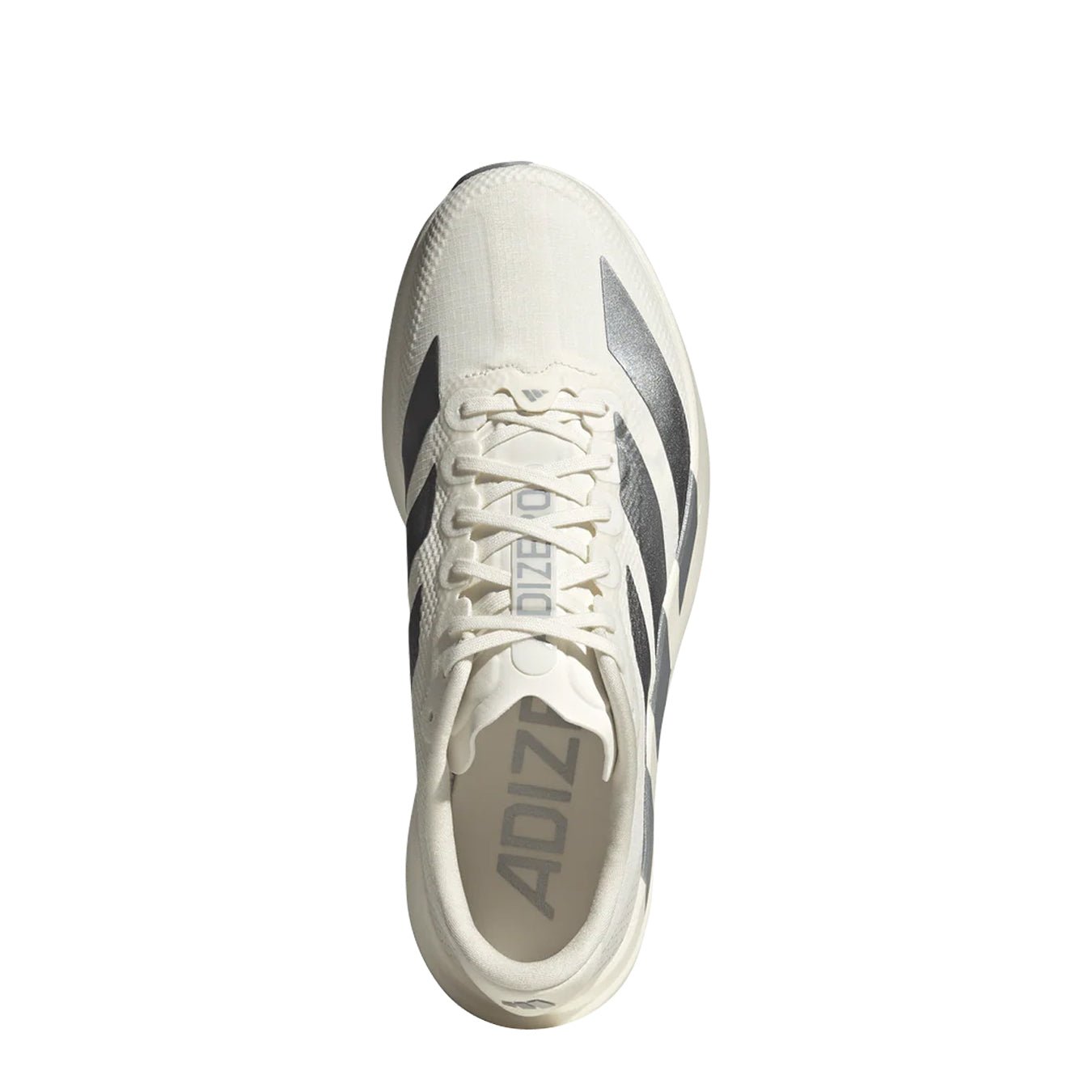 Adidas Womens Adizero Evo SL Woven Trainers Core White / Halo Silver - The Sporting Lodge