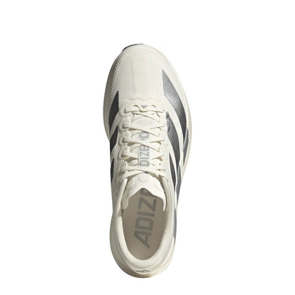 Adidas Womens Adizero Evo SL Woven Trainers Core White / Halo Silver - The Sporting Lodge