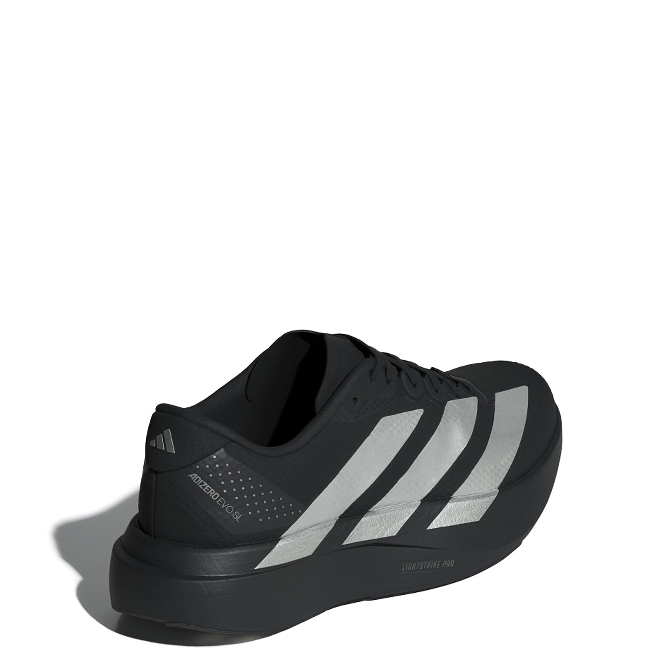 Adidas Womens Adizero Evo SL Woven Trainers Core Black / Silver Metallic / Carbon - The Sporting Lodge