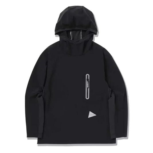 And Wander Cool Touch Pocket Hoodie Black - The Sporting Lodge