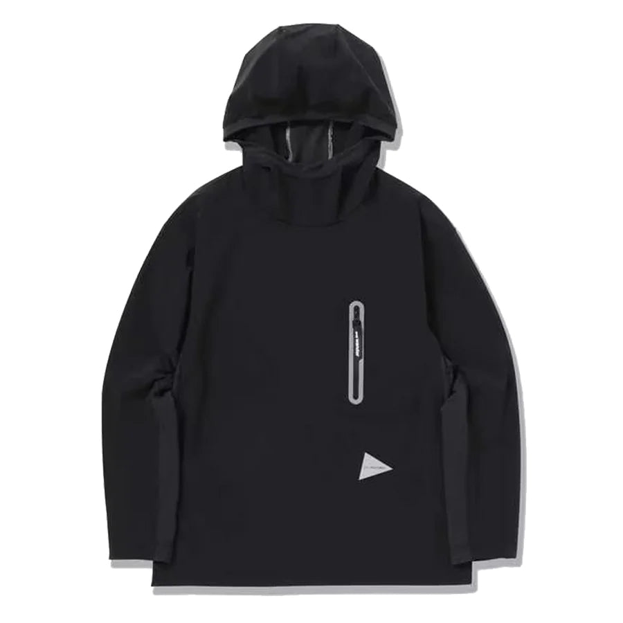 And Wander Cool Touch Pocket Hoodie Black | The Sporting Lodge