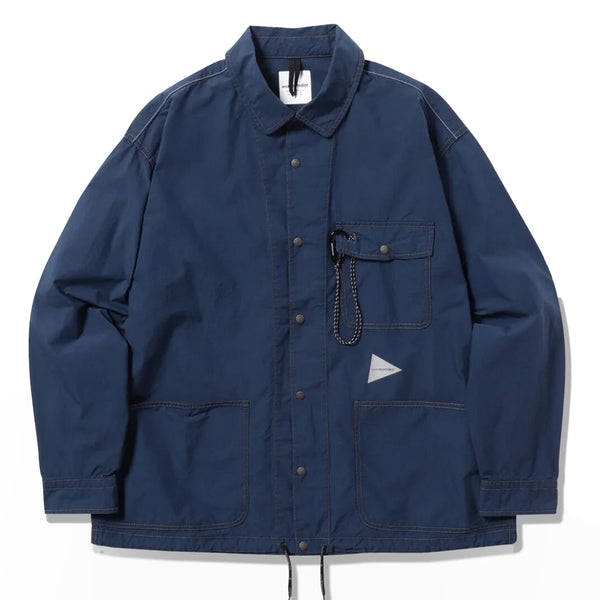 And Wander Cordura Cotton Rip Shirt Jacket Blue | The Sporting Lodge