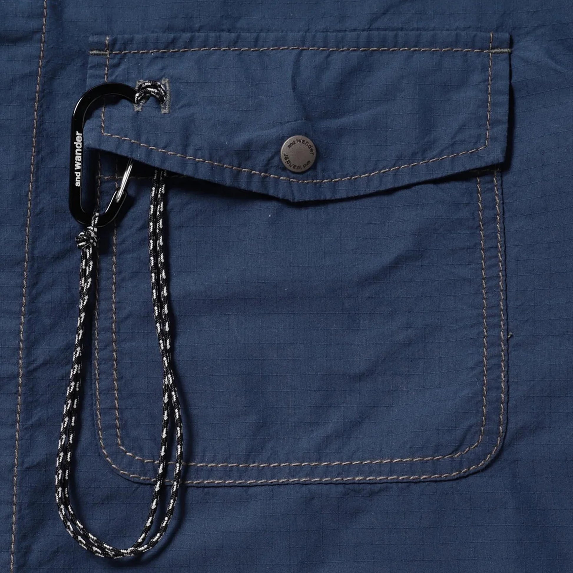 And Wander Cordura Cotton Rip Shirt Jacket Blue - The Sporting Lodge