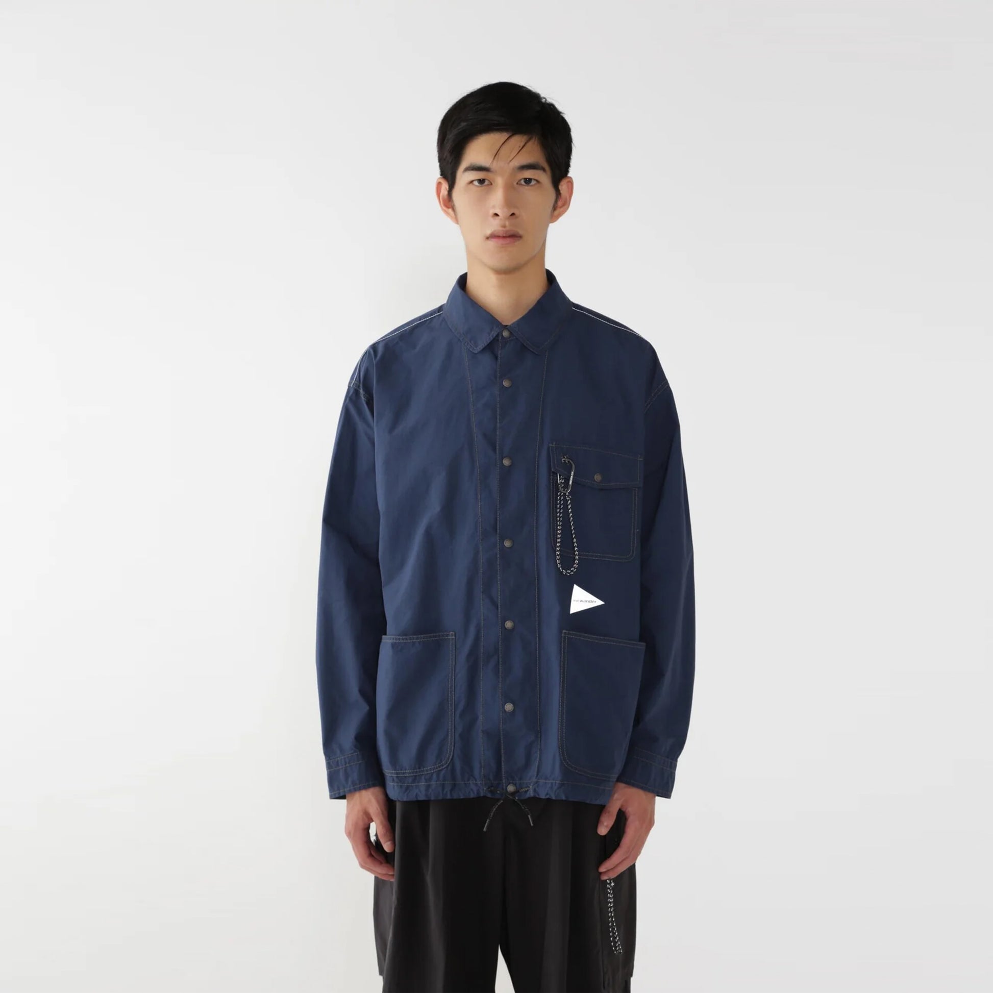 And Wander Cordura Cotton Rip Shirt Jacket Blue - The Sporting Lodge
