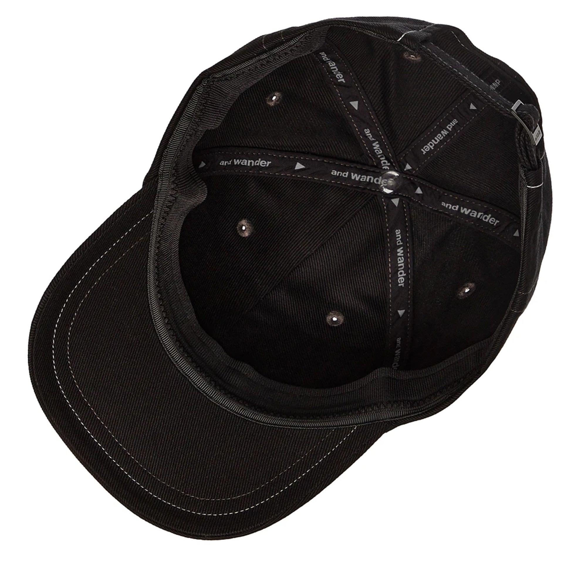 And Wander Cotton Twill Cap Black - The Sporting Lodge