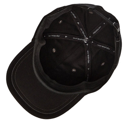 And Wander Cotton Twill Cap Black - The Sporting Lodge