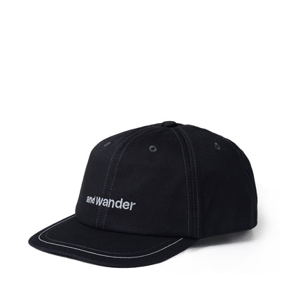 And Wander Cotton Twill Cap Black - The Sporting Lodge