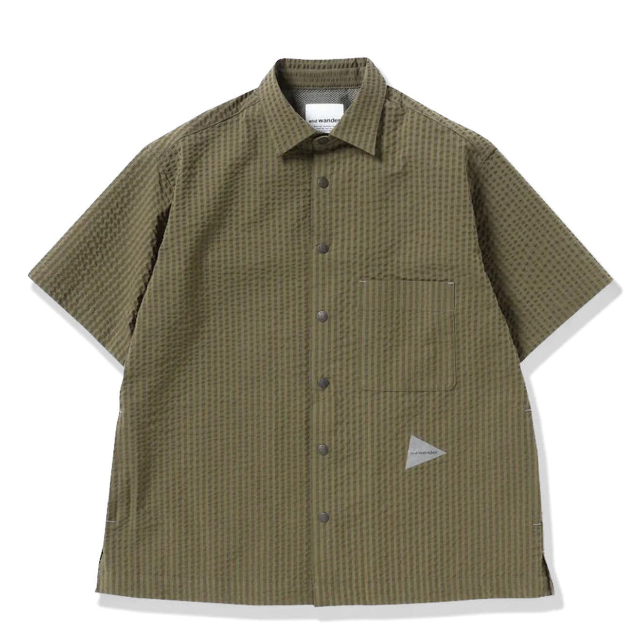 And Wander Dry Soft Seersucker S/S Shirt Beige