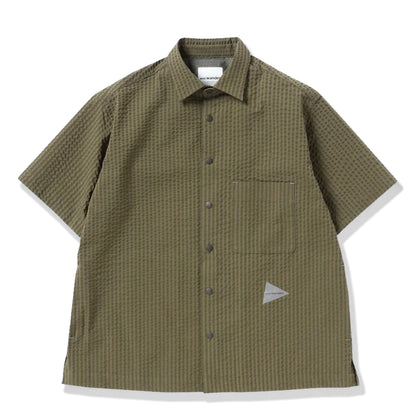 And Wander Dry Soft Seersucker S/S Shirt Beige