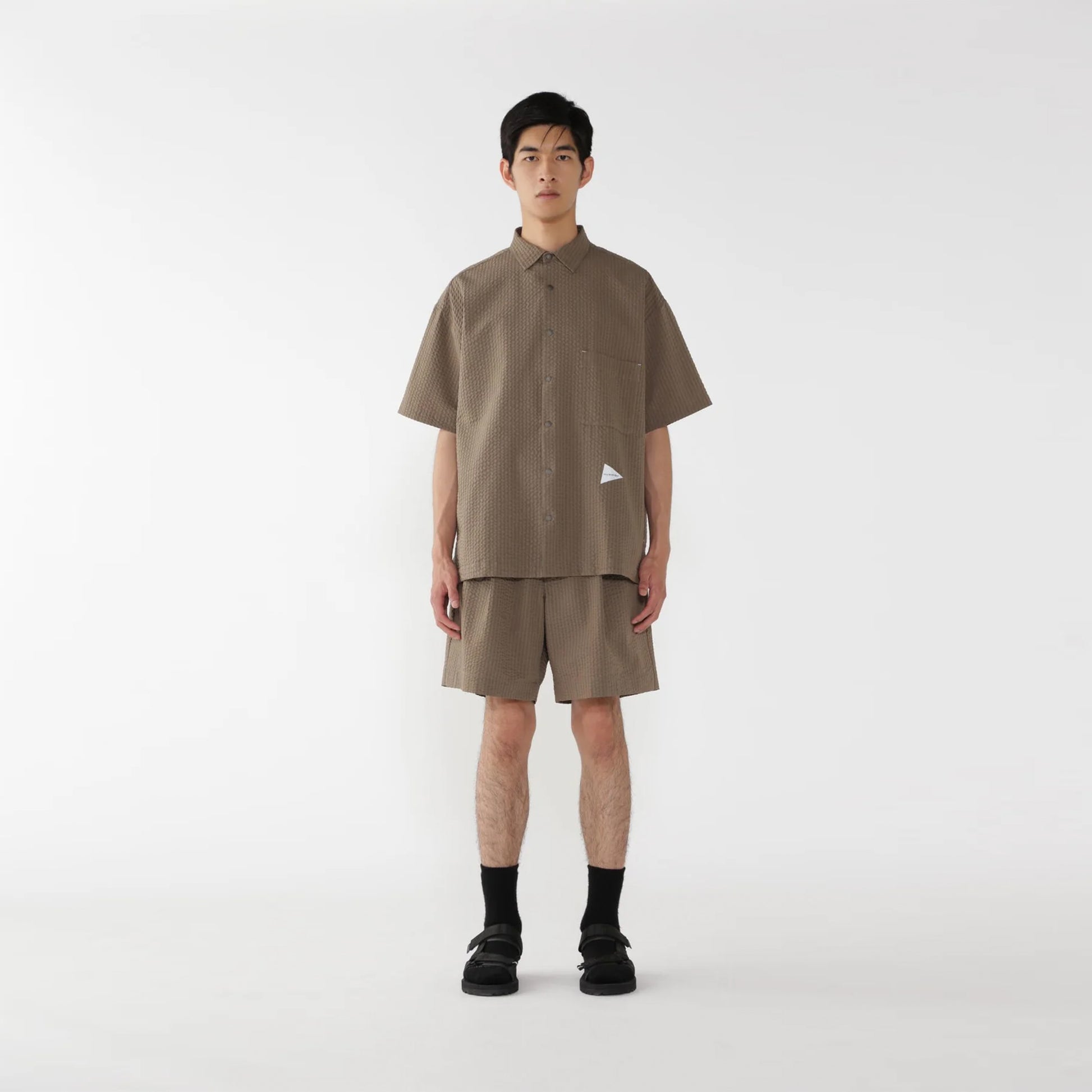 And Wander Dry Soft Seersucker S/S Shirt Beige - The Sporting Lodge