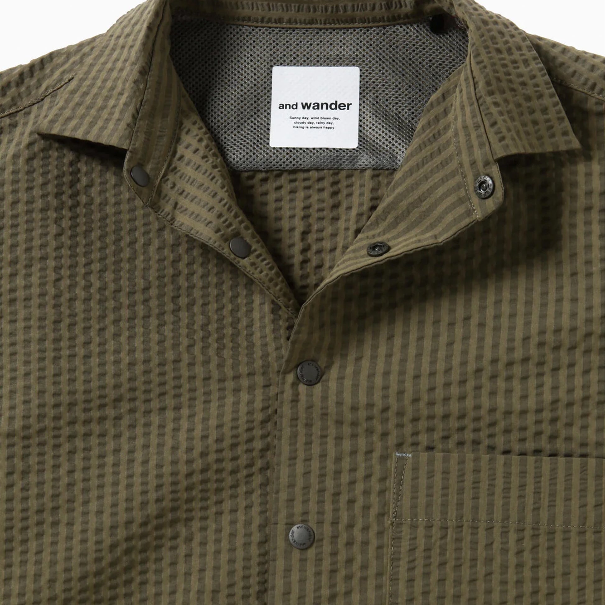 And Wander Dry Soft Seersucker S/S Shirt Beige - The Sporting Lodge