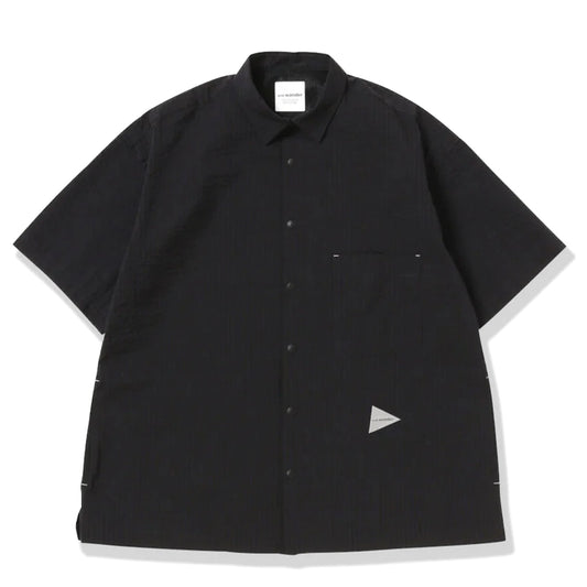 And Wander Dry Soft Seersucker S/S Shirt Navy