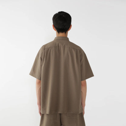 And Wander Dry Soft Seersucker S/S Shirt Navy