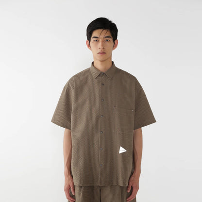 And Wander Dry Soft Seersucker S/S Shirt Navy