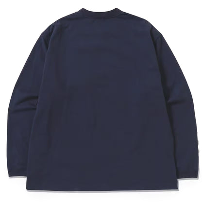And Wander Heavy Cotton Pocket L/S Tee Navy - The Sporting Lodge