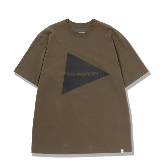 And Wander Logo S/S T-Shirt Khaki