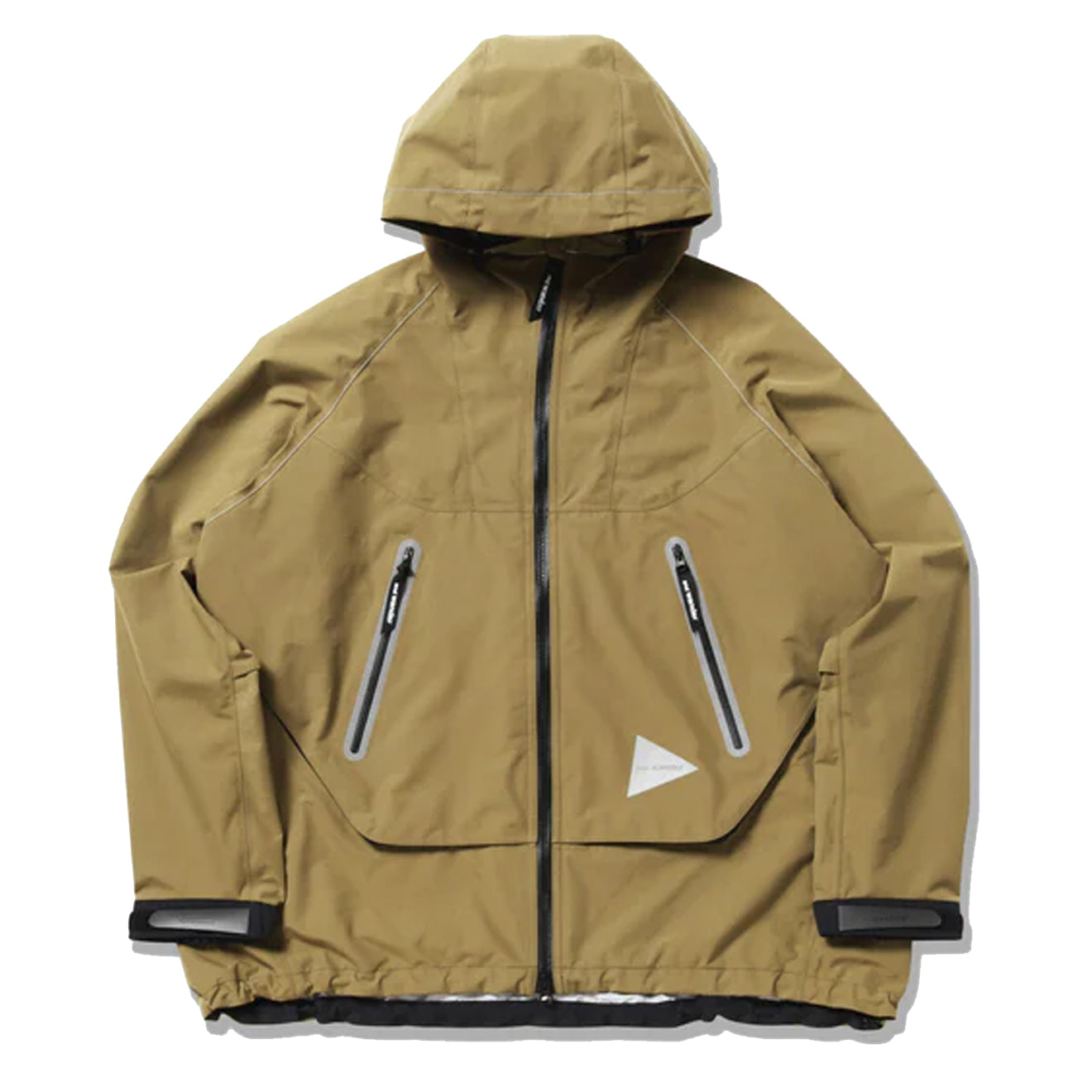 And Wander Loose Fitting Rain Jacket Yellow Olive