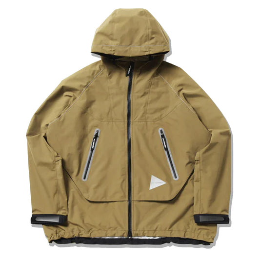 And Wander Loose Fitting Rain Jacket Yellow Olive