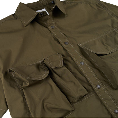 And Wander Multi Pocket S/S Shirt Khaki - The Sporting Lodge