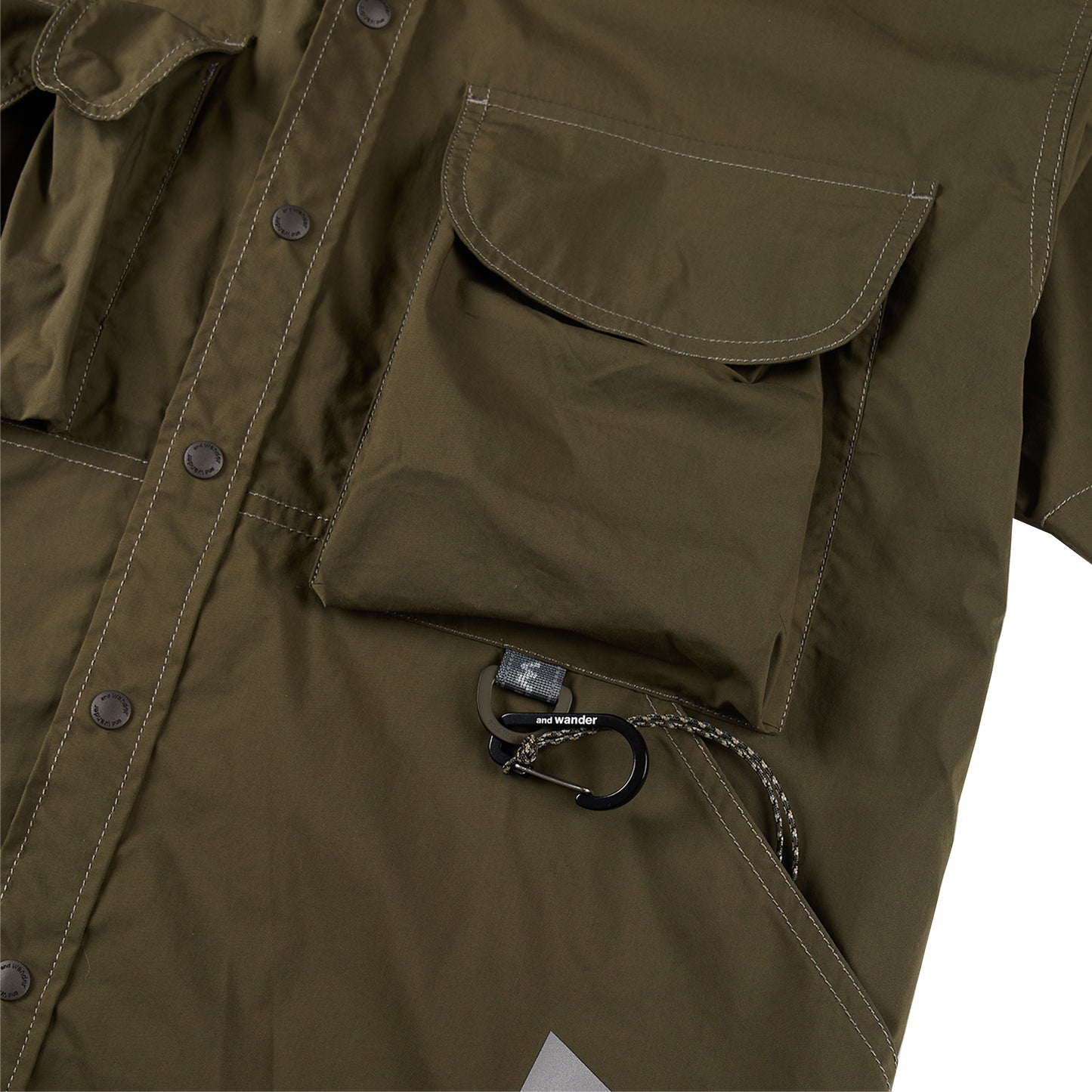 And Wander Multi Pocket S/S Shirt Khaki - The Sporting Lodge