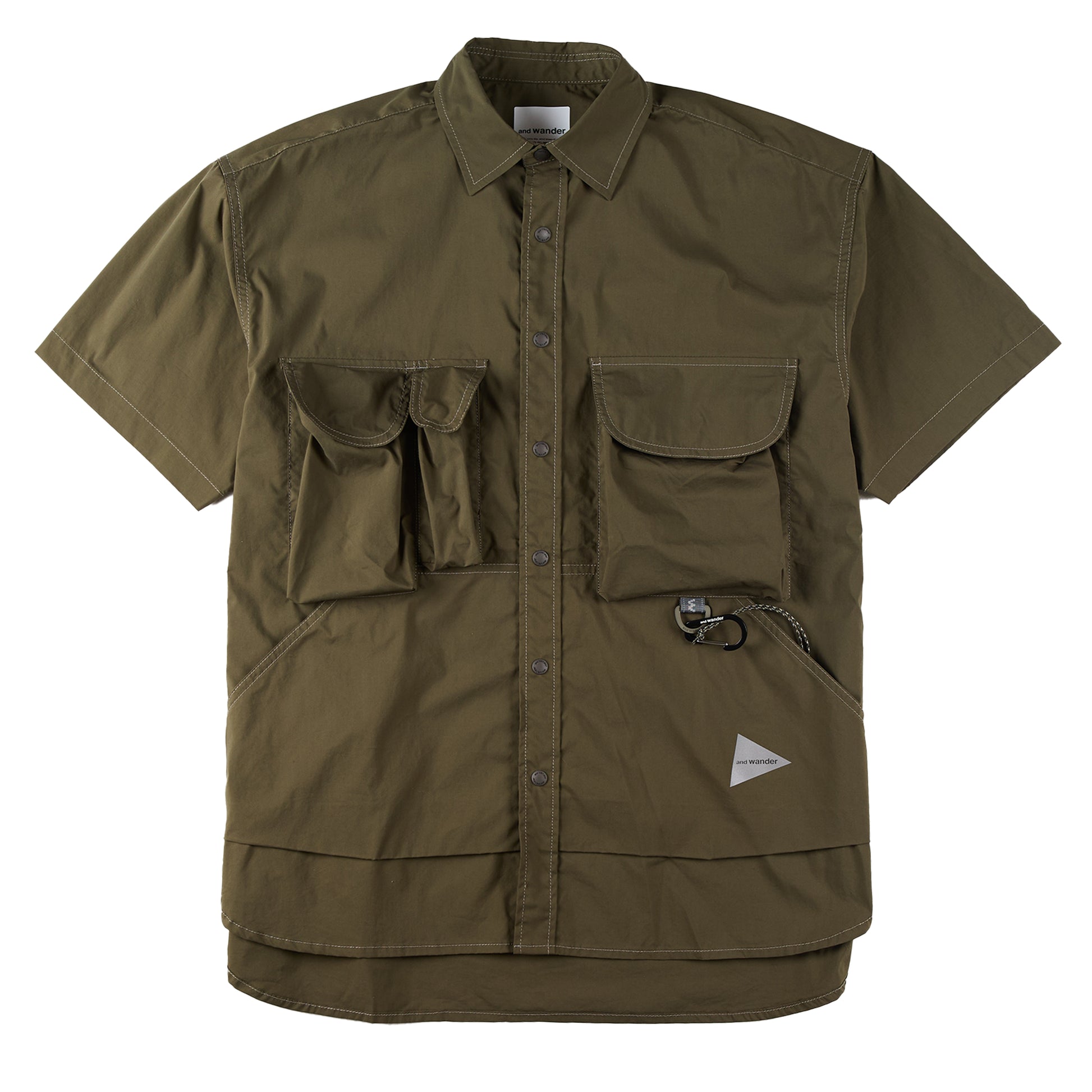 And Wander Multi Pocket S/S Shirt Khaki - The Sporting Lodge