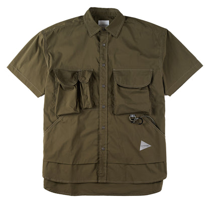 And Wander Multi Pocket S/S Shirt Khaki - The Sporting Lodge