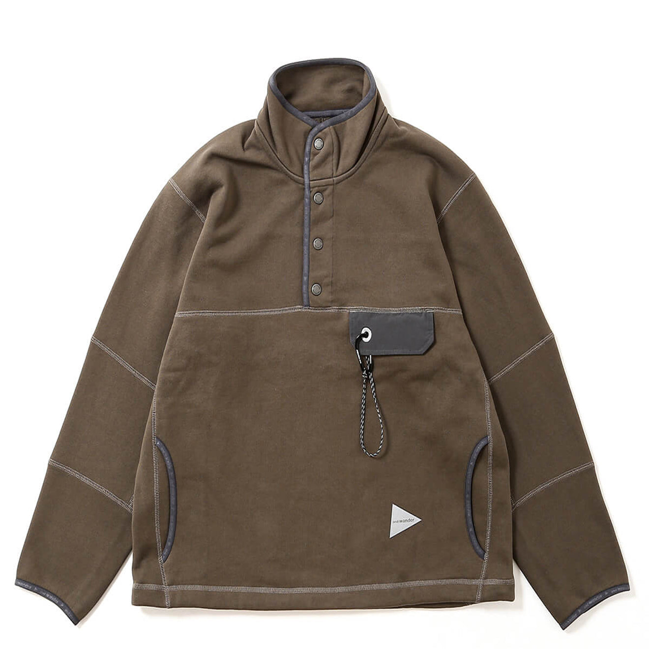 And Wander Sweat Pullover Khaki