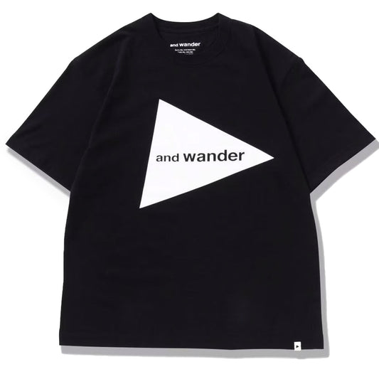 And Wander Womens And Wander Big Logo T Black - The Sporting Lodge