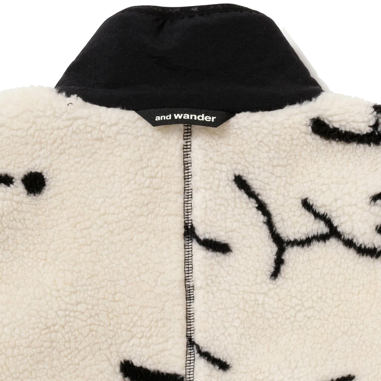And Wander Womens Daijiro Ohara Map Key Boa Jacket Off White - The Sporting Lodge