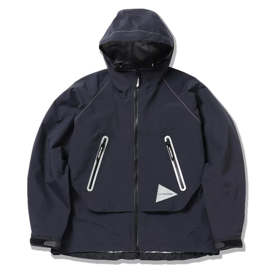 And Wander Womens Loose Fitting Rain Jacket Dark Navy - The Sporting Lodge