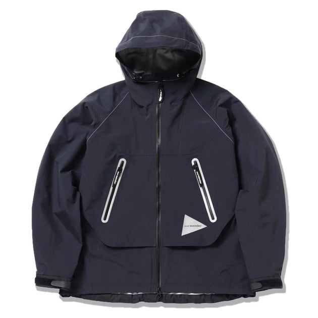 And Wander Womens Loose Fitting Rain Jacket Dark Navy – The