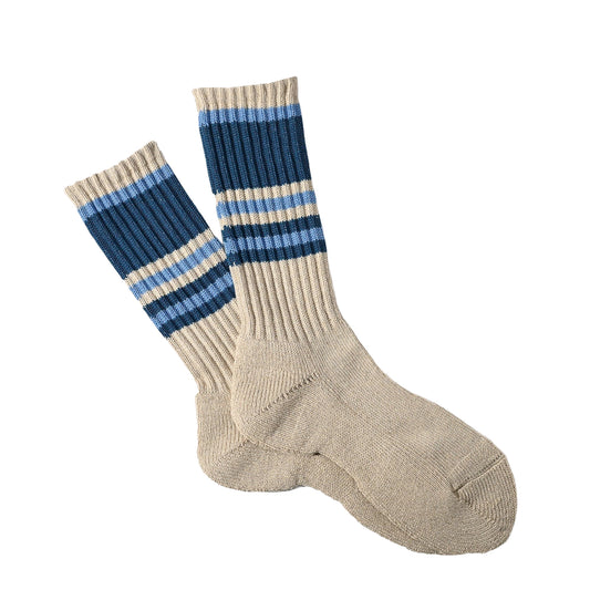 Anonymous Ism Hemp Random Line Pile Crew Socks Blue