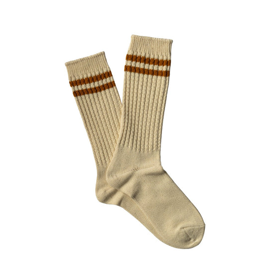 Anonymous Ism OC 2 Line Pique Rib Crew Sock Mustard - The Sporting Lodge