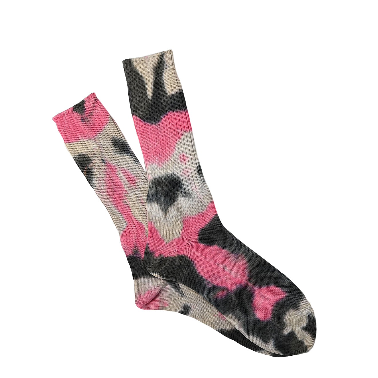 Anonymous Ism Uneven Dyed Crew Sock Pink - The Sporting Lodge