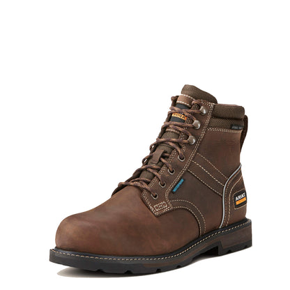 Ariat Groundbreaker 6-Inch Lace Steel Toe Waterproof Work Boot Dark Brown - The Sporting Lodge