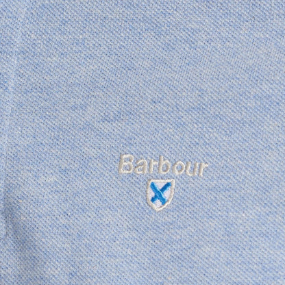 Barbour Tartan Cotton Pique Polo Shirt Sky Marl