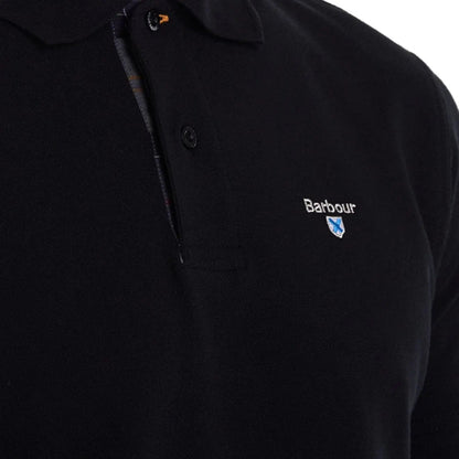 Barbour Tartan Cotton Pique Polo Shirt Black - The Sporting Lodge