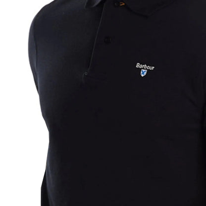 Barbour Tartan Cotton Pique Polo Shirt Black - The Sporting Lodge